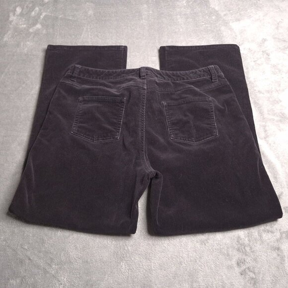 Woolrich Womens Corduroy Wide Leg Jeans 12 Mid Rise Black Stretch Altered - Picture 2 of 7